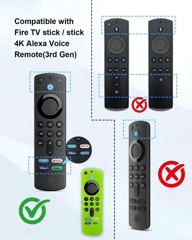 Alt view image 2 of 7 - 2-Pack Glowing Silicone Remote Cover for Fire TV Stick 3rd Gen