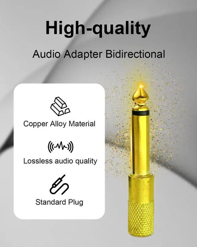 Alt view image 4 of 7 - 1/4 Mono to 1/8 Stereo Adapter, 2 Pack