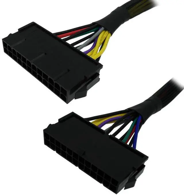 Alt view image 2 of 6 - 24 Pin to 14 Pin ATX PSU Main Power Adapter Braided Sleeved Cable for IBM Lenovo PCs and Servers 12-inch(30cm) (Long Type)