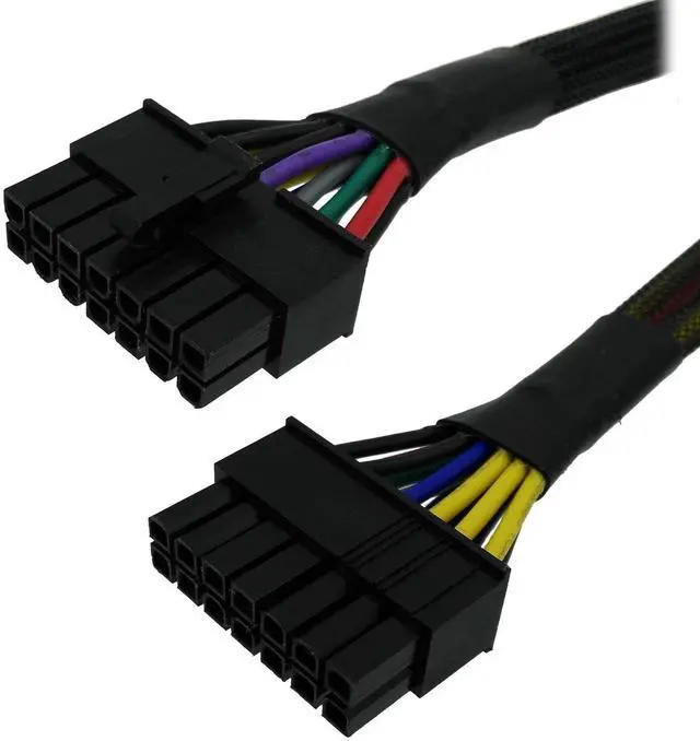 Alt view image 3 of 6 - 24 Pin to 14 Pin ATX PSU Main Power Adapter Braided Sleeved Cable for IBM Lenovo PCs and Servers 12-inch(30cm) (Long Type)