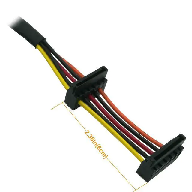 Alt view image 3 of 6 - SATA Power Cable for Dell OptiPlex Series 3020 5040 7020 9020, Motherboard ATX Mini 8 Pin to 2X Right-Angle SATA Hard Drive HDD Power Adapter 14.5in(37cm)