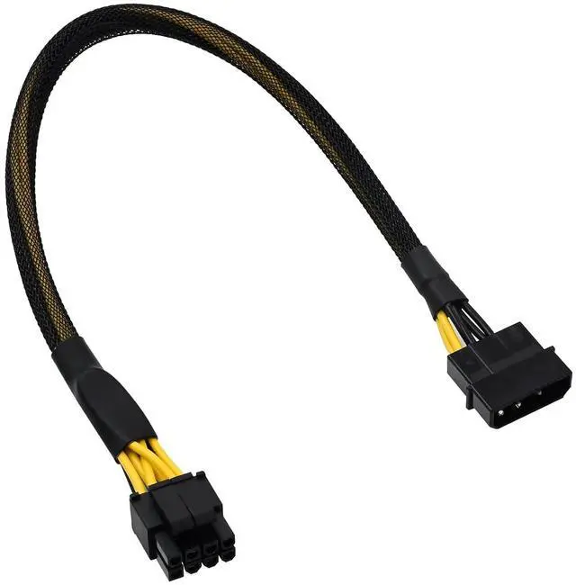 Main image of Molex to CPU 8 Pin EPS Power Cable, LP4 Molex Male to CPU 8 Pin (4+4) EPS-12V Adapter Converter Sleeved 13-inch(33cm)