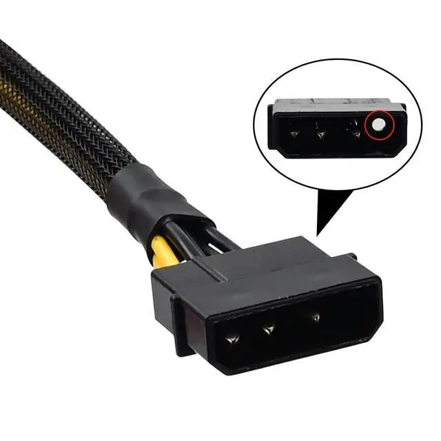 Alt view image 3 of 6 - Molex to CPU 8 Pin EPS Power Cable, LP4 Molex Male to CPU 8 Pin (4+4) EPS-12V Adapter Converter Sleeved 13-inch(33cm)