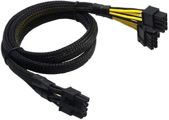 Main image of CPU 8 Pin Male to Dual 8 Pin(6+2) Male PCIe Power Adapter Cable for Dell PowerEdge T730 T620 T630 T640 T430 T440 and NVIDIA Tesla GPU 21-inch(53cm)