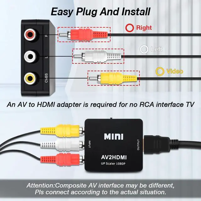 Alt view image 4 of 7 - Xbox AV Cable for Xbox Gen 1, AV to HDMI Converter with USB Power and HDMI 4K Cable Support 720p 1080p 6FT(1.8M)