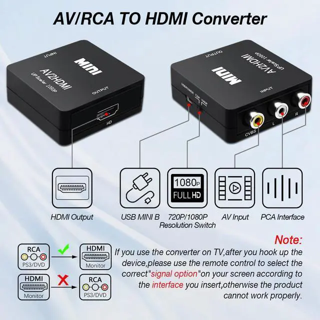 Alt view image 7 of 7 - Xbox AV Cable for Xbox Gen 1, AV to HDMI Converter with USB Power and HDMI 4K Cable Support 720p 1080p 6FT(1.8M)