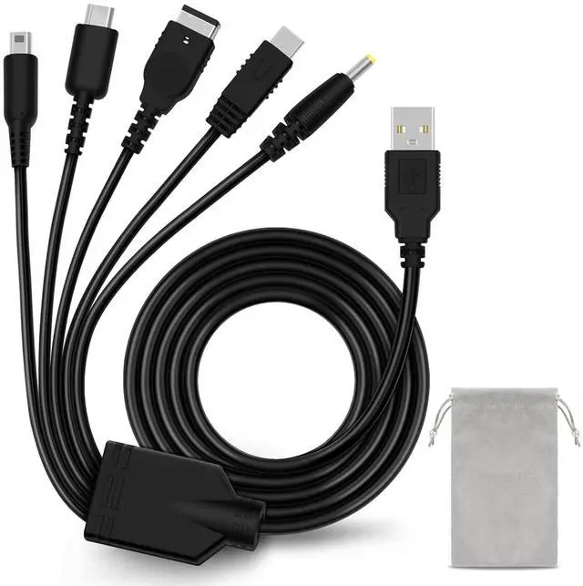 Main image of 5 in 1 USB Charger Cable for Nintendo 3DS, DS Charger, Compatible Nintendo DS Lite, New 3DS (XL/LL), New 3DS, 2DS, DSi XL, NDS, Wii U Gamepad, GBA SP, PSP 1000 2000 3000
