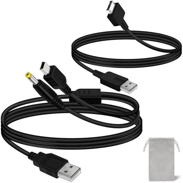 Main image of PSP Charger Cable for Sony PSP 1000 2000 3000, PS Vita Charger Cable for PlayStation Vita 1000 USB Data Cable & Charging Cord 3FT