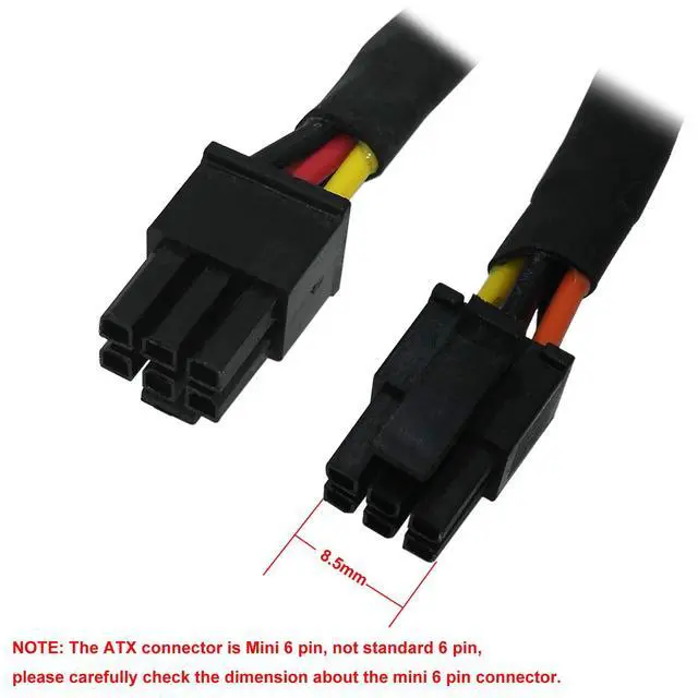 Alt view image 3 of 7 - SATA Power Cable for Dell Inspiron 3653 3650 ONLY Mini 6 Pin to SATA 15 Pin ATX Adapter, 15-inch (38cm), Pack of 2 (Not for Standard 6 Pin/OptiPlex/Vostro)