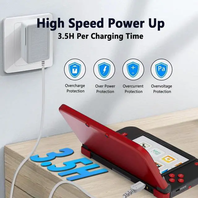 Alt view image 7 of 7 - 3DS Charger with PSP Charger Cable for Sony PSP 1000 2000 3000 Nintendo 3DS PlayStation Vita 1000 USB Data Cable & Charging Cord 3FT