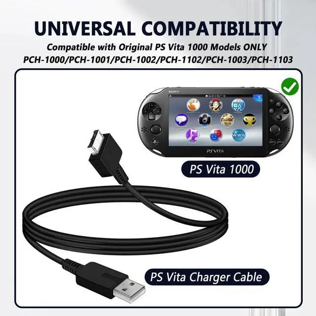 Alt view image 4 of 7 - 3DS Charger with PSP Charger Cable for Sony PSP 1000 2000 3000 Nintendo 3DS PlayStation Vita 1000 USB Data Cable & Charging Cord 3FT