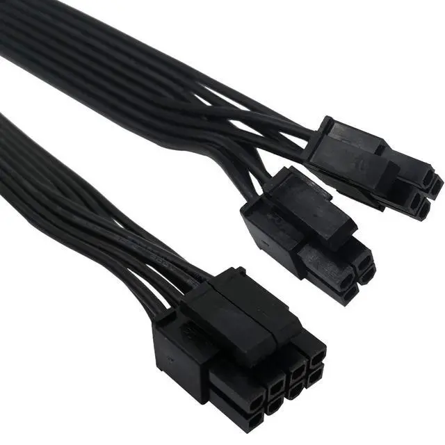 Alt view image 3 of 6 - CPU Cable for EVGA PSUs, CPU 8 Pin Male to CPU 8 Pin (4+4 Detachable) Male EPS-12V Motherboard Power Adapter 25-inch(63cm)