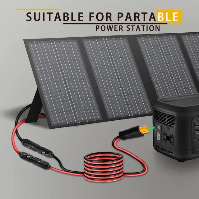 Alt view image 7 of 7 - 20FT 6M Solar to XT60 Extension Cable 12AWG, XT60 Plug Solar Panel Connector for Ecoflow Anker SOLIX Portable Power Station Solar Generator RV