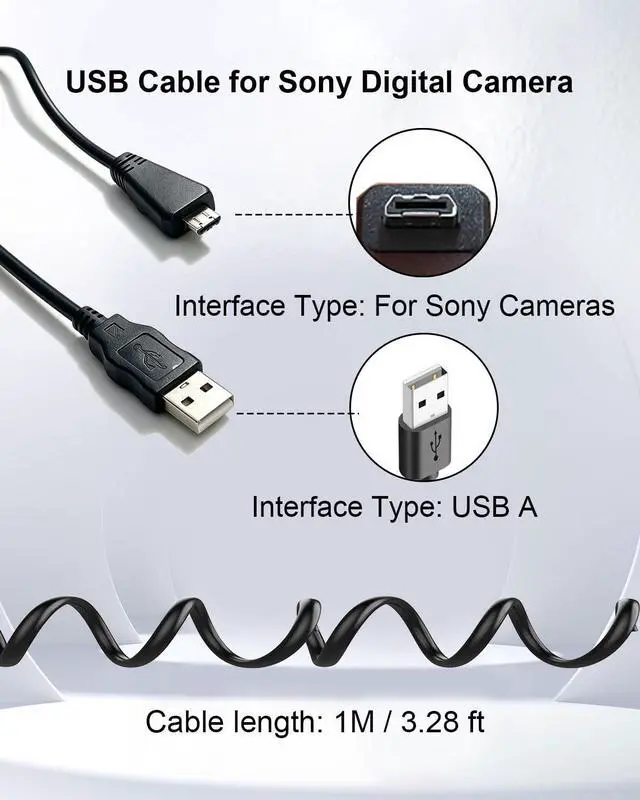 Alt view image 2 of 7 - VMC-MD3 Replacement USB Data & Charger Cable for Sony Cameras