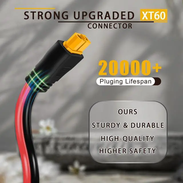 Alt view image 2 of 7 - Solar Panel Cable for Ecoflow Anker SOLIX 10AWG, Compatible with MC-4 to XT60 Plug Solar Panel Connector Adapter Extension for Portable Power Station Solar Generator RV 3.4ft(1.04m) (Pack of 3)