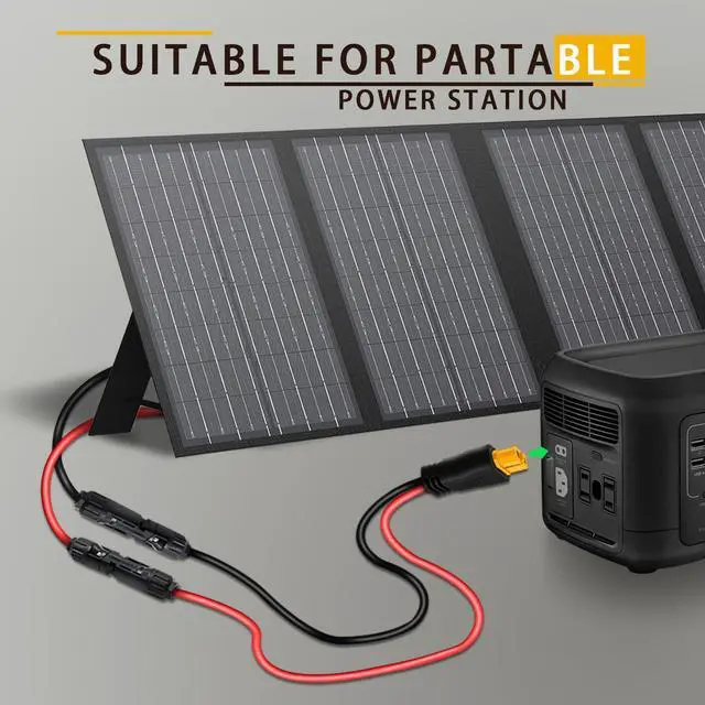 Alt view image 5 of 7 - Solar Panel Cable for Ecoflow Anker SOLIX 10AWG, Compatible with MC-4 to XT60 Plug Solar Panel Connector Adapter Extension for Portable Power Station Solar Generator RV 3.4ft(1.04m) (Pack of 3)