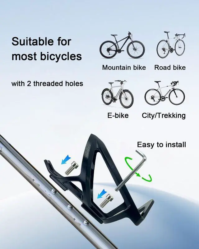 Alt view image 6 of 7 - 2Pcs Bike Water Bottle Cage, Black
