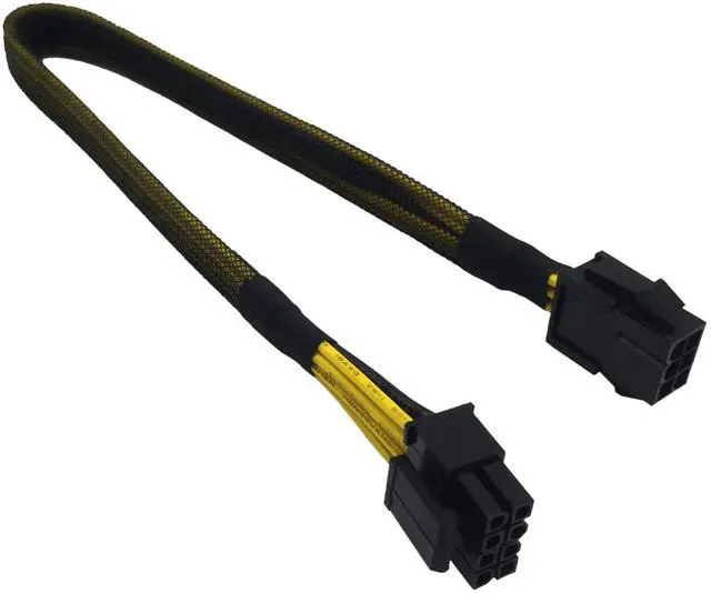Main image of 6 Pin to 8 Pin CPU Power Adapter, 6 Pin Female to CPU 8 pin (4+4 Detachable) Male EPS-12V Converter Sleeved Cable 13-inch(33cm)