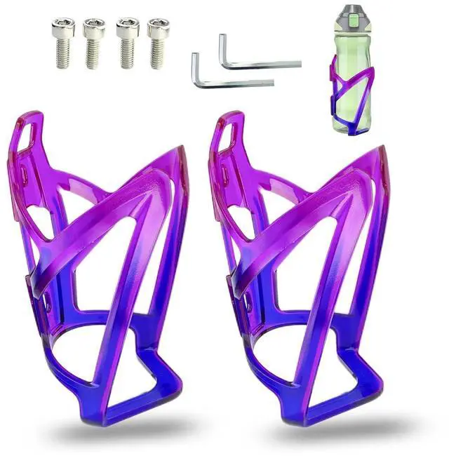 Main image of 2Pcs Bike Water Bottle Cage, Blue-to-Purple Gradient