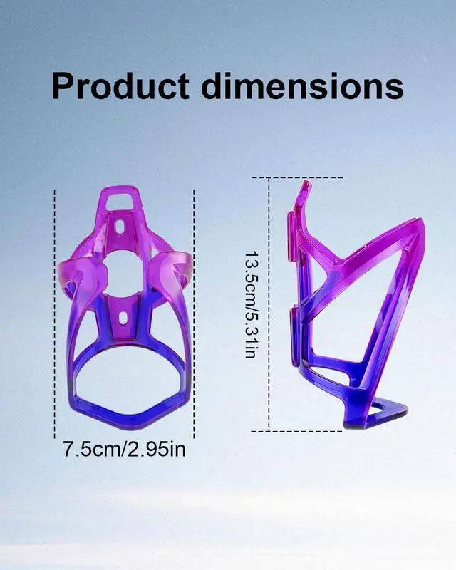 Alt view image 2 of 7 - 2Pcs Bike Water Bottle Cage, Blue-to-Purple Gradient