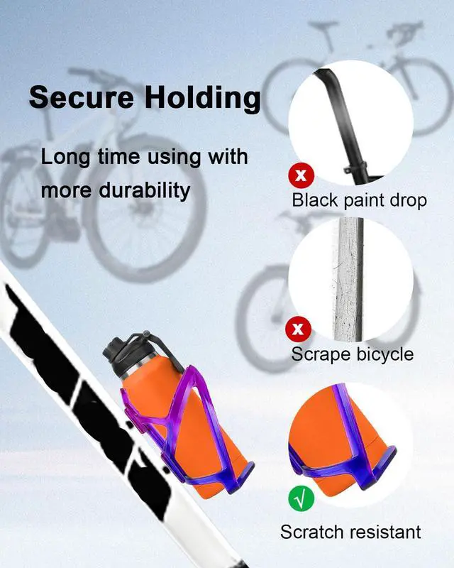 Alt view image 3 of 7 - 2Pcs Bike Water Bottle Cage, Blue-to-Purple Gradient