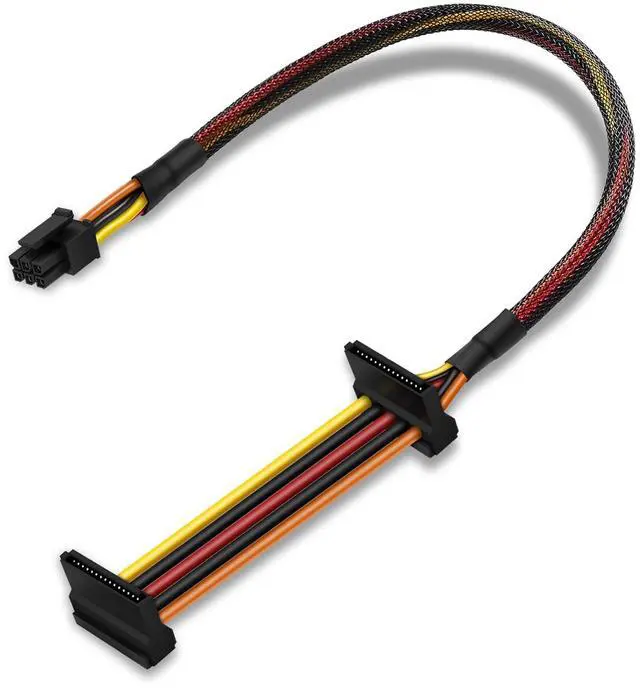 Main image of SATA Power Cable, Right-Angle SATA 15 Pin x2 to Mini 6 Pin ATX Adapter for Dell CT1250/ ECT1205/ ECT1250/ QCT1250/ QCS1250, Compatible with SATA HDD/SSD/Optical Drive Expansion 17-inch(45cm)