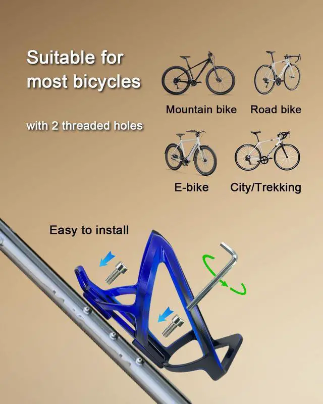 Alt view image 6 of 7 - 2Pcs Bike Water Bottle Cage, Blue-Black Gradient