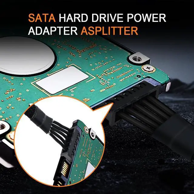 Alt view image 5 of 7 - SATA Power Cable for EVGA PSUs, 6 Pin to 3X 15 Pin SATA Hard Drive Adapter Sleeved Splitter for Some Specific Types of EVGA Power Supply 20-in(50cm)