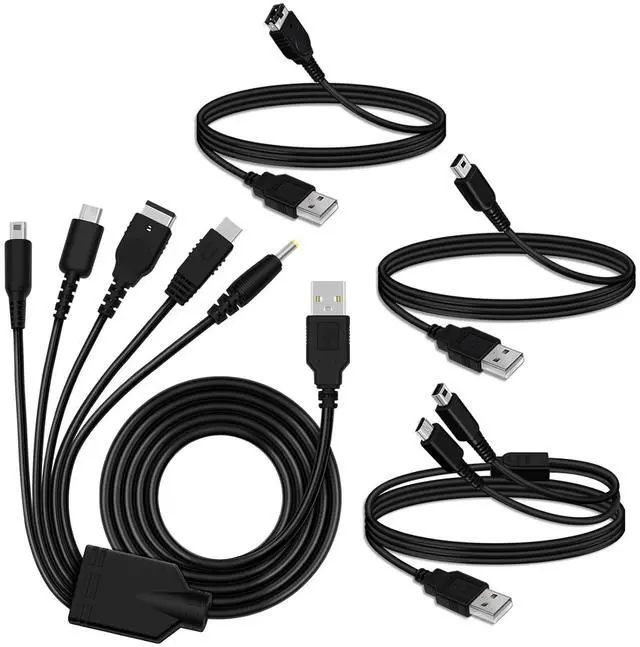 Main image of 5 in 1 USB Charger Cable for Nintendo 3DS, DS Charger, Compatible Nintendo DS Lite, New 3DS (XL/LL), New 3DS, 2DS, DSi XL, NDS, Wii U Gamepad, GBA SP, PSP 1000 2000 3000