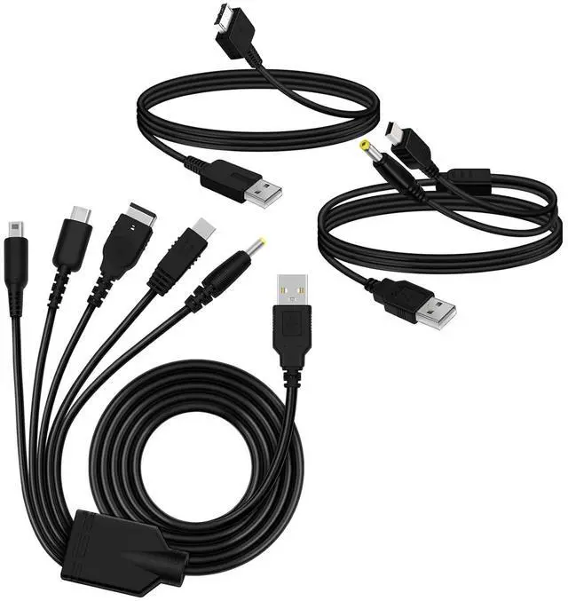 Main image of 5 in 1 USB Charger Cable for Nintendo 3DS, DS Charger DS Lite, New 3DS (XL/LL), New 3DS, 2DS, DSi XL, NDS, Wii U Gamepad, GBA SP, PlayStation Vita 1000