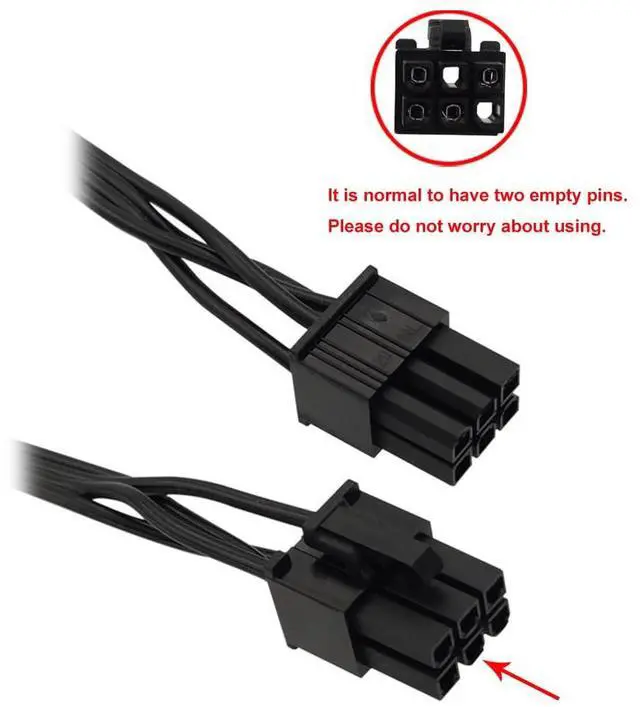 Alt view image 2 of 6 - 6 Pin to 3X 4 Pin Molex Hard Drive HDD Power Adapter Cable for Some Types of Thermaltake Modular PSUs 20-in(50cm)