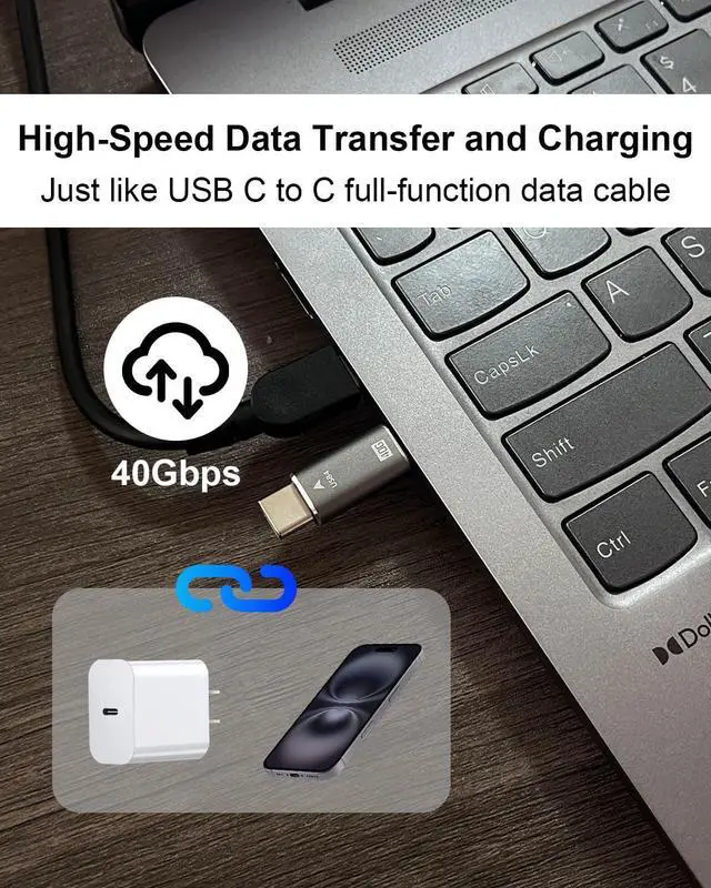 Alt view image 3 of 7 - 40Gbps 8K USB-C Male to Male Extension Coupler 2 Pack