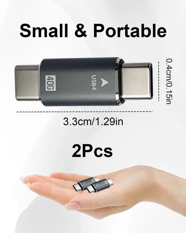Alt view image 4 of 7 - 40Gbps 8K USB-C Male to Male Extension Coupler 2 Pack