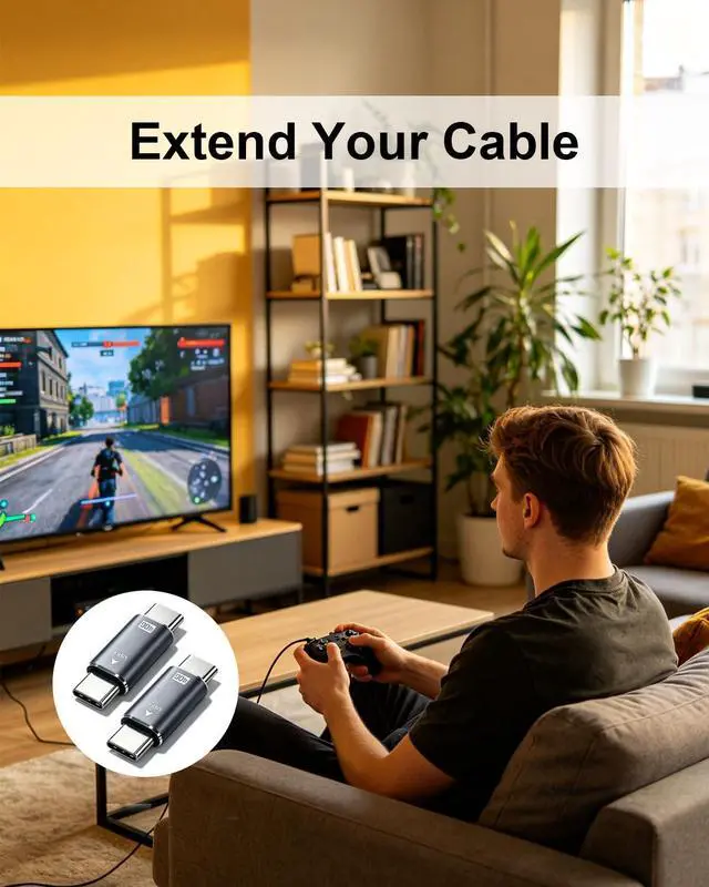 Alt view image 7 of 7 - 40Gbps 8K USB-C Male to Male Extension Coupler 2 Pack