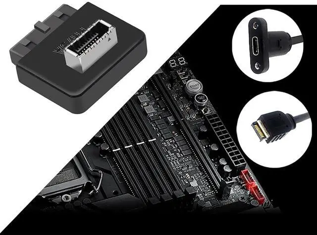 Alt view image 5 of 5 - USB 3.2 Gen 1 to USB 3.2 Gen 2 Header Adapter, USB 3.1 Type-E Key-A to USB 3.0 20 Pin Header Converter for Type C Motherboard (Standard Type)
