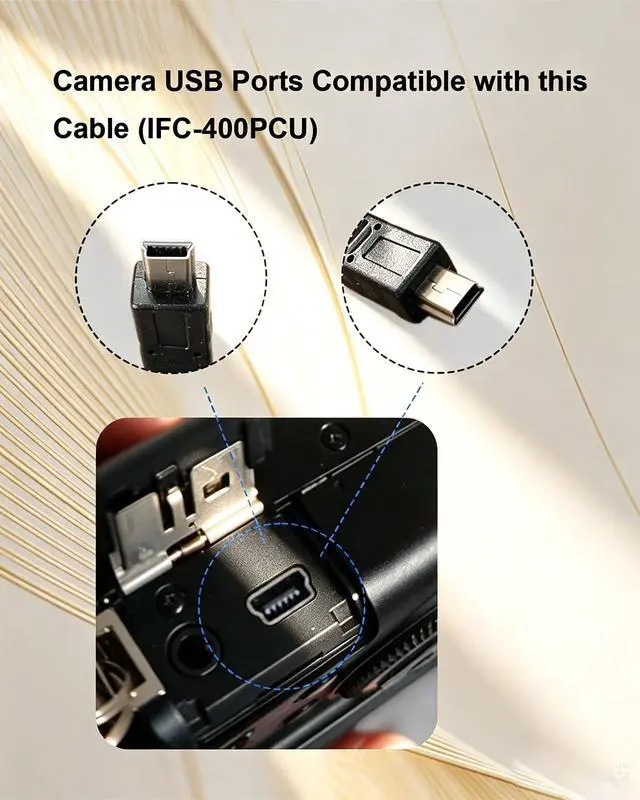 Alt view image 5 of 7 - Camera IFC-400PCU USB Data /File Transfer Cable for Canon Rebel