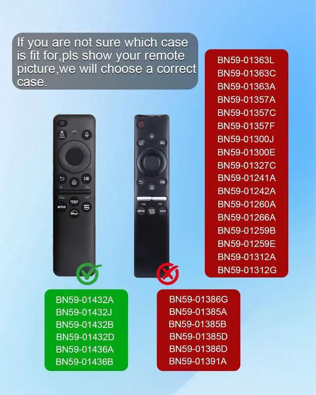 Alt view image 4 of 7 - 2-Pack Remote Cover for Samsung TV Remote BN59-01432A