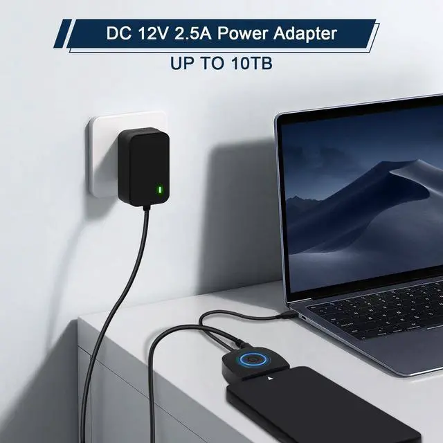 Alt view image 3 of 6 - SATA to USB 3.0 Adapter for 3.5 2.5 Inch SSD/HDD Hard Drive Reader, External Converter Cable for HDD/SSD Data Transfer with 12V DC Power Adapter Support 5Gbps