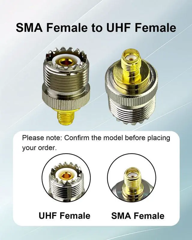 Alt view image 2 of 7 - 2PCS SMA Female to UHF SO239 Female Coax Connector