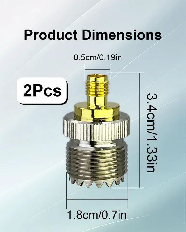 Alt view image 5 of 7 - 2PCS SMA Female to UHF SO239 Female Coax Connector