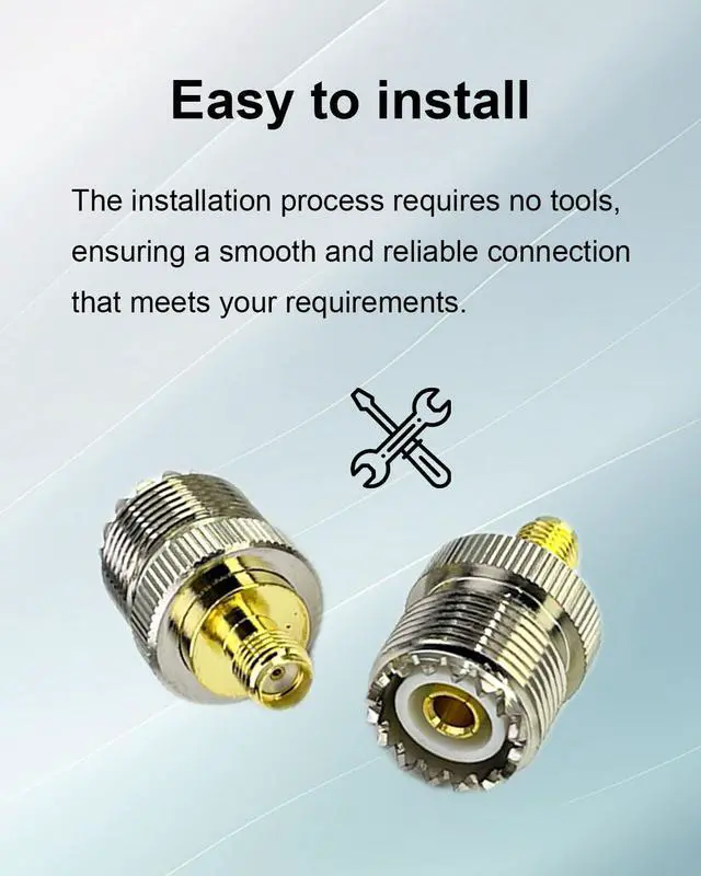 Alt view image 6 of 7 - 2PCS SMA Female to UHF SO239 Female Coax Connector