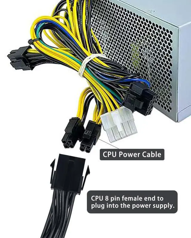 Alt view image 5 of 7 - 8 Pin to 4 Pin CPU Power Adapter, CPU 8 Pin ATX 4 Pin Male Converter Extension Cable for Motherboard 9.5-inch(24cm)