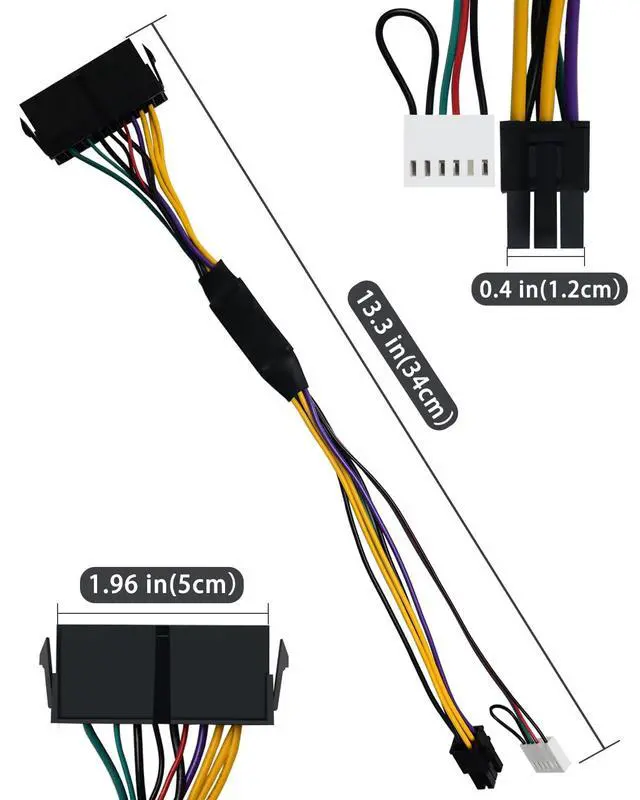 Alt view image 5 of 7 - 24 pin to 6 pin Adapter HP ATX Power Cable Compatible with Z200 Z210 Z220 Z230 Z240 SFF MT TWR Series 4000 6005 8300, ProDesk 600 G1, EliteDesk 800 G1 13.3-inch (34cm)