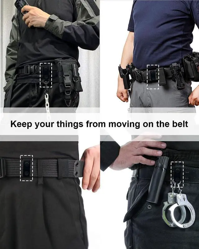 Alt view image 3 of 7 - 8-Pack Tactical Belt Keepers, 2" Nylon Double Snaps for Duty Belt