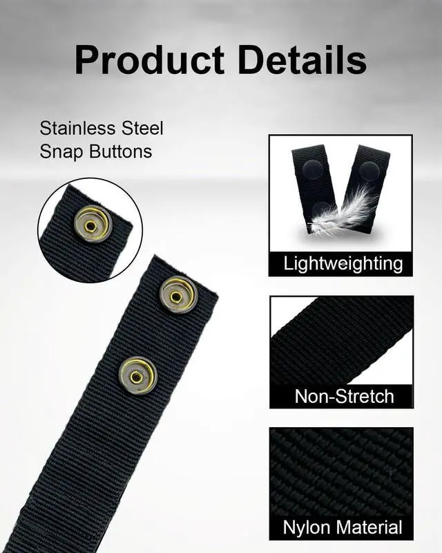 Alt view image 5 of 7 - 8-Pack Tactical Belt Keepers, 2" Nylon Double Snaps for Duty Belt
