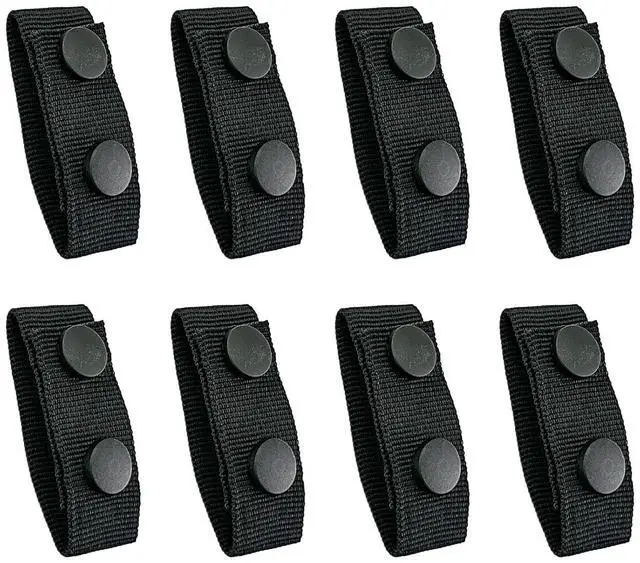 Main image of 8-Pack Tactical Belt Keepers, 2" Nylon Double Snaps for Duty Belt