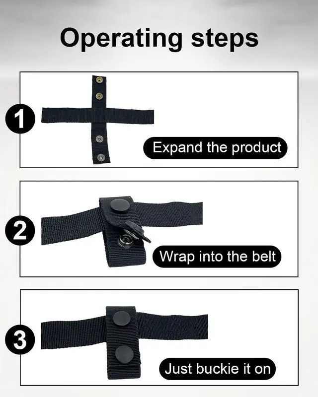 Alt view image 7 of 7 - 8-Pack Tactical Belt Keepers, 2" Nylon Double Snaps for Duty Belt