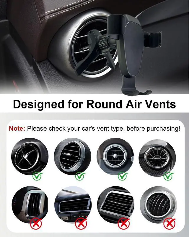 Alt view image 2 of 7 - Gravity Phone Holders for Round Air Vent