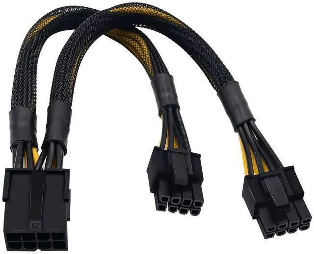 Main image of 8 Pin PCIe Splitter Cable, GPU VGA PCIe Female to Dual 8 Pin (6+2) Male PCI Express Power Adapter Braided Extension 9 inches (23cm)