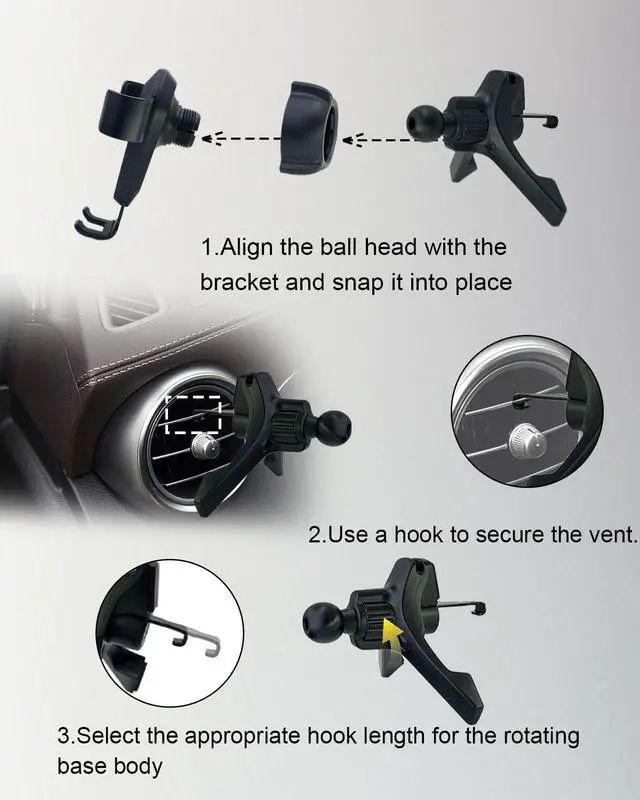 Alt view image 4 of 7 - Gravity Phone Holders for Round Air Vent